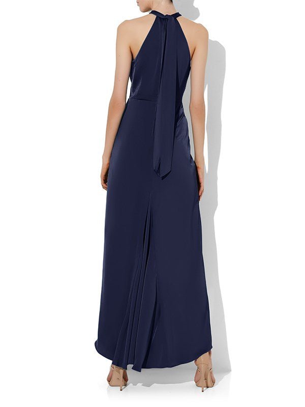 Nadine Navy Halter Gown by Montique