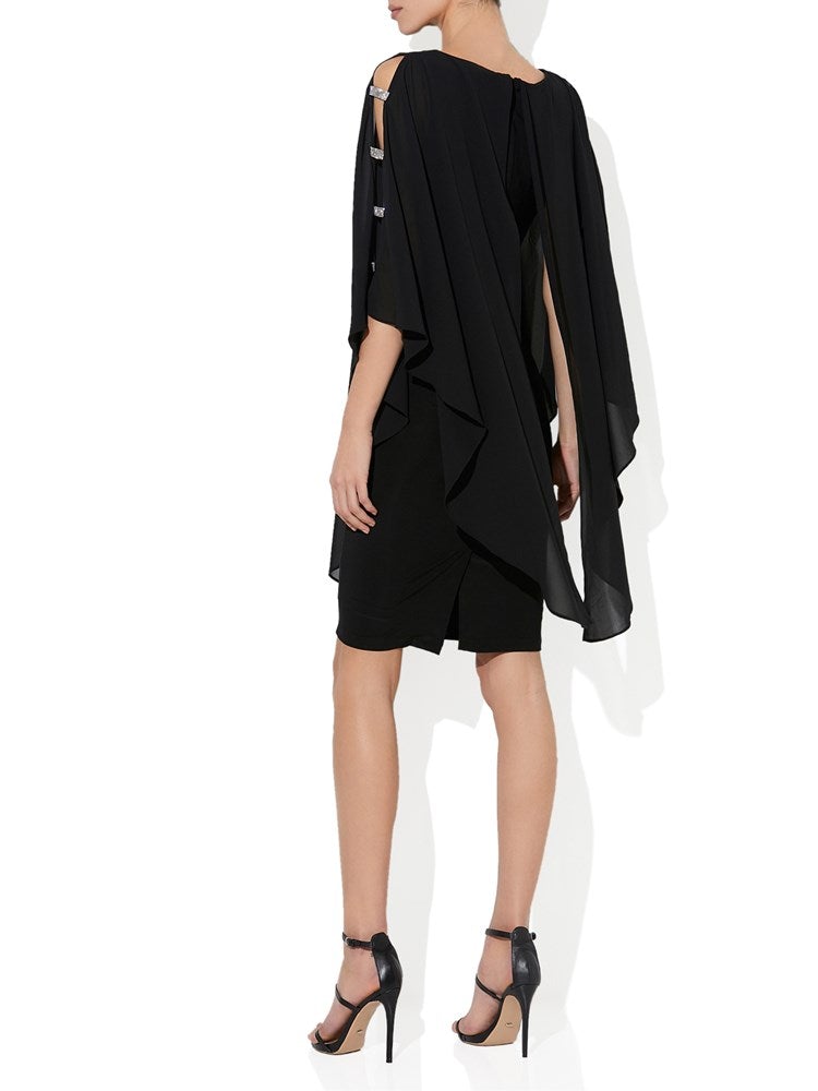 Opra Black Sequin Chiffon Dress by Montique