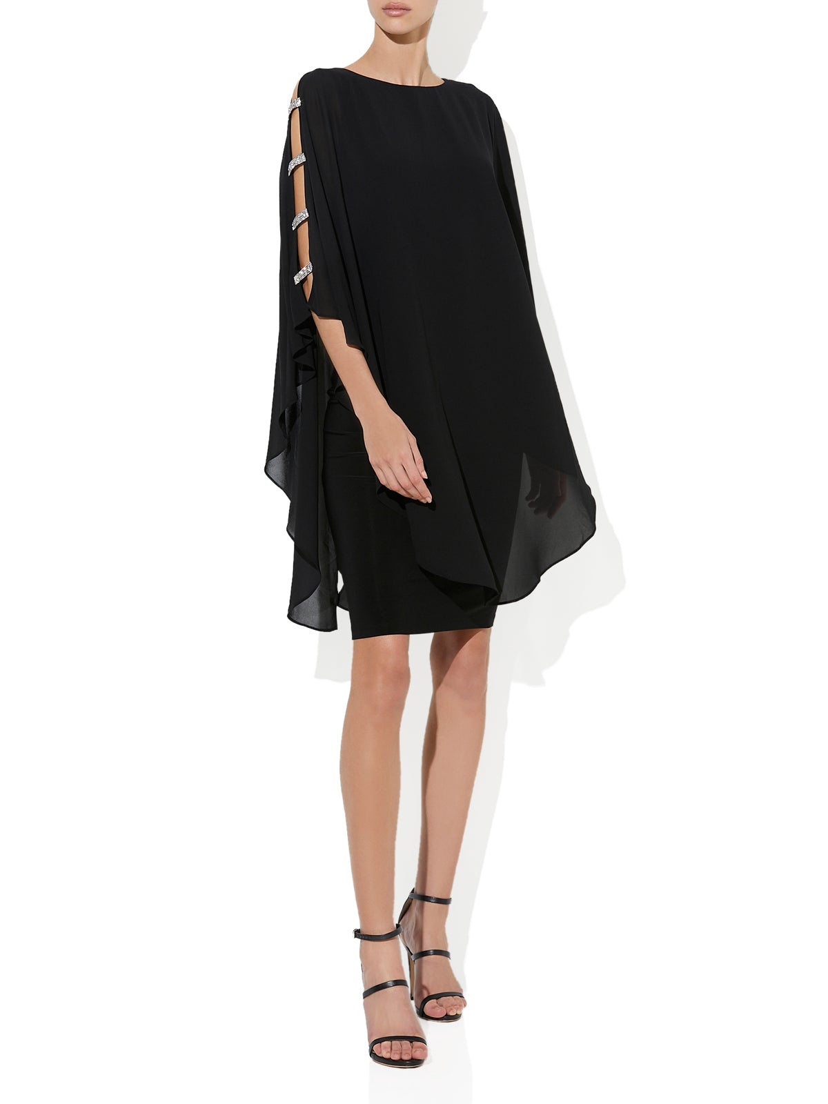 Opra Black Sequin Chiffon Dress by Montique