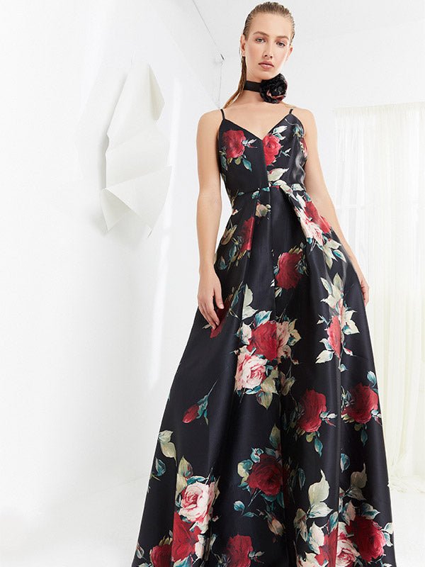 Rosetta Rose Print Gown by Montique