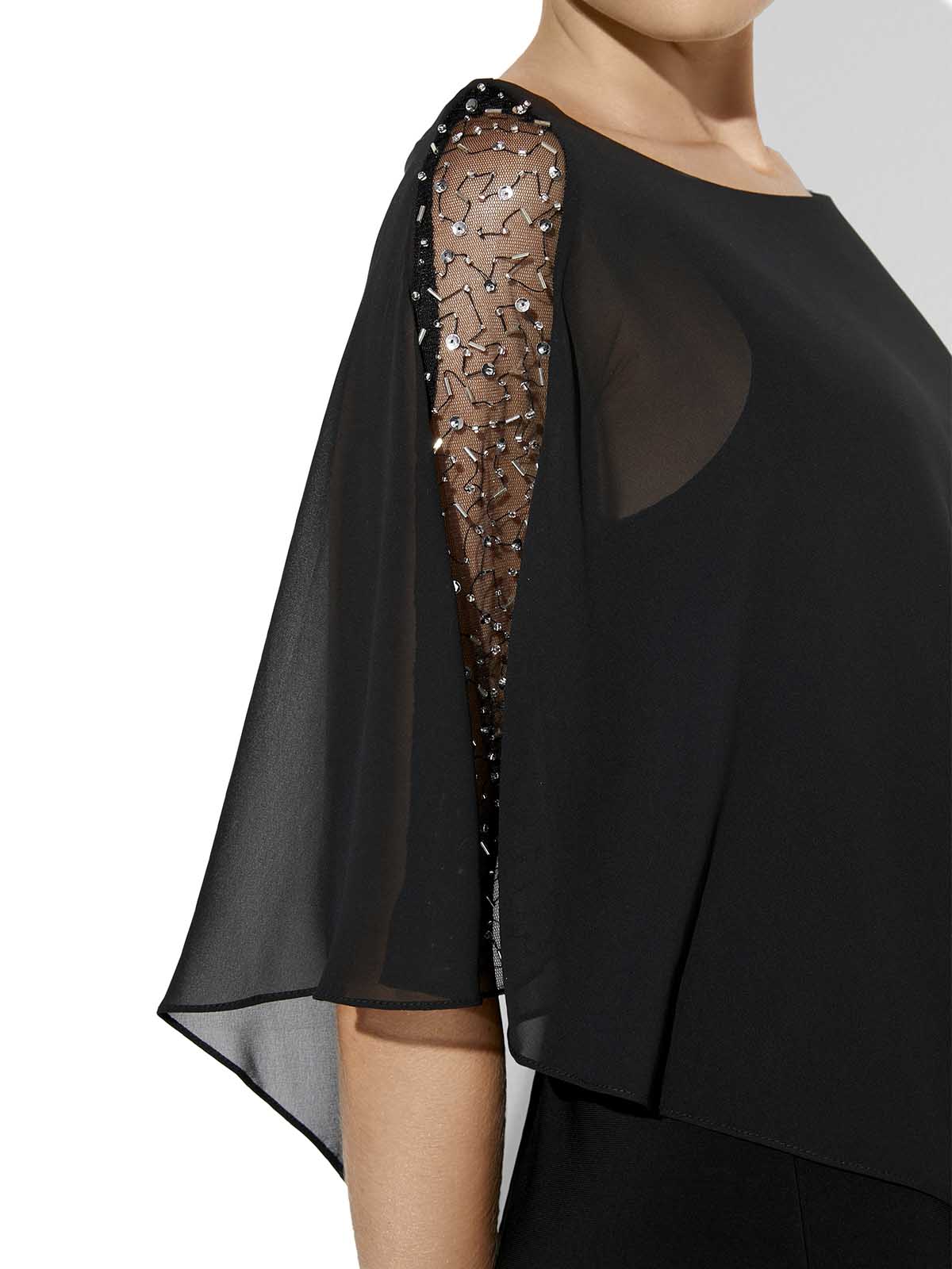 Shannon Black Chiffon Overlay Dress by Montique