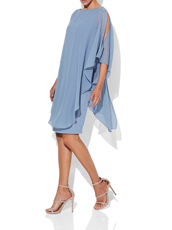 Trixie Sky Blue Chiffon Dress by Montique