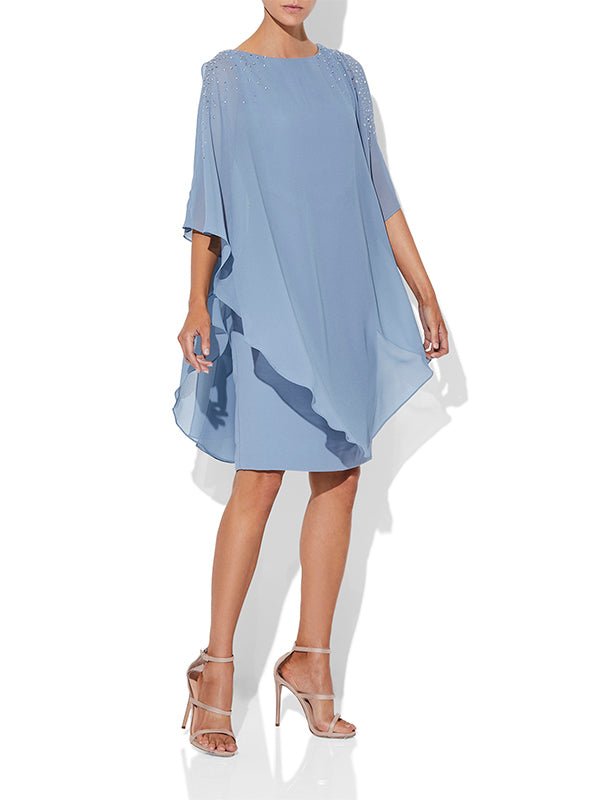 Trixie Sky Blue Chiffon Dress by Montique
