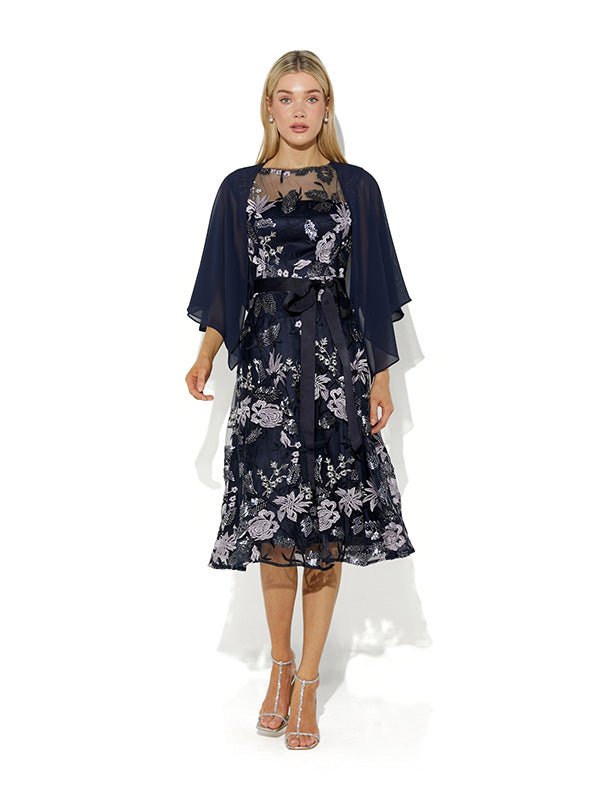 Twiggy Navy Chiffon Wrap by Montique