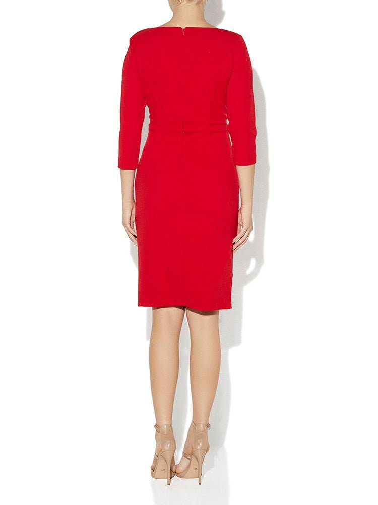 Venice Red Crepe Dress by Montique