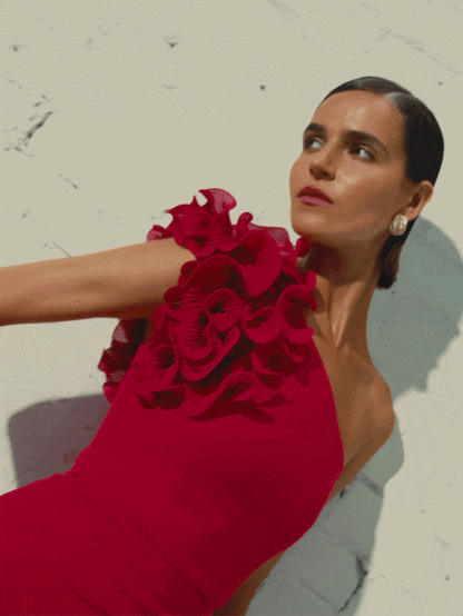 Elle Hot Pink One Shoulder Gown