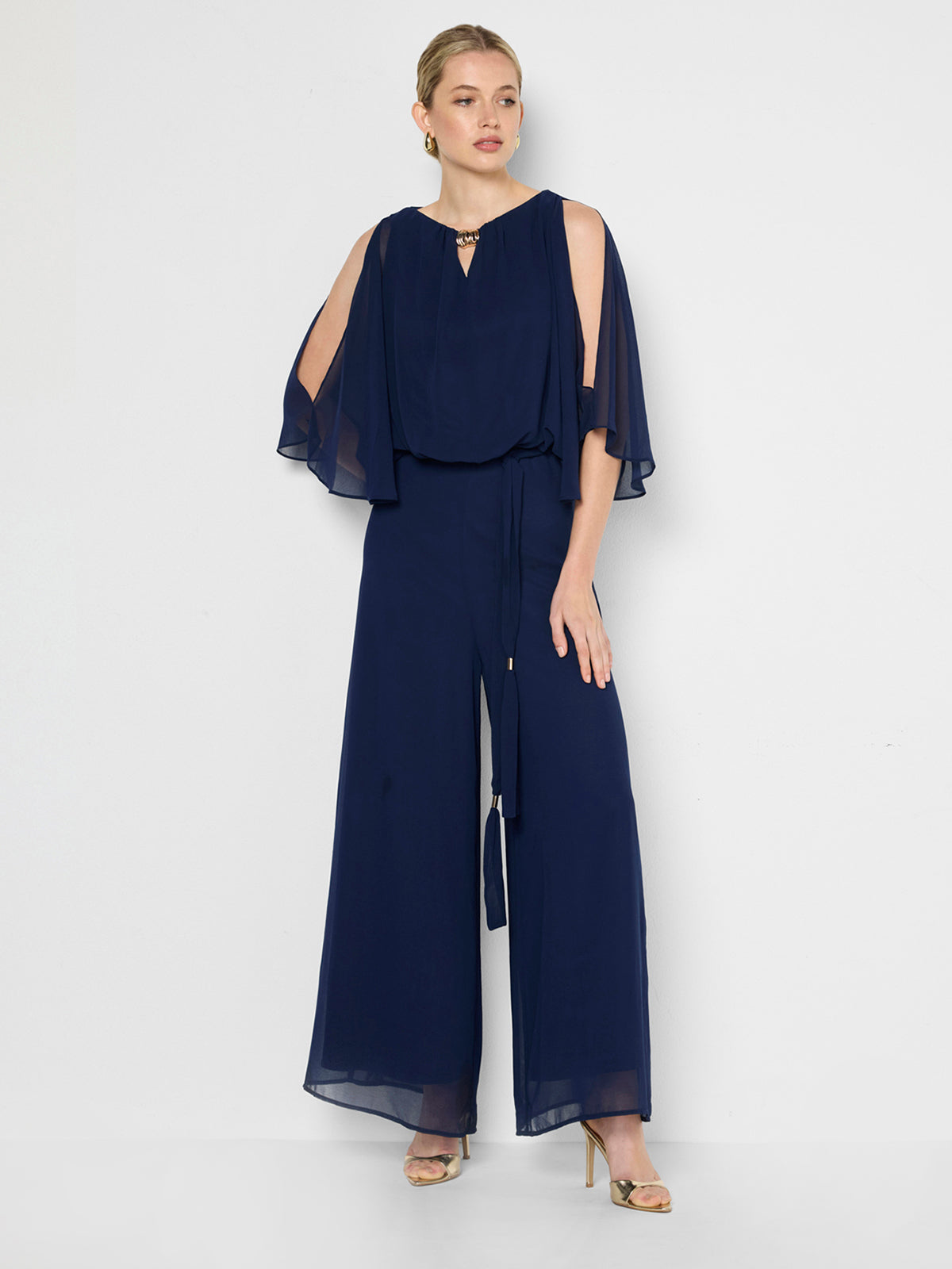 Carla Navy Georgette Jumpsuit