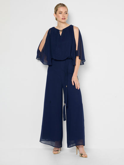 Carla Navy Georgette Jumpsuit