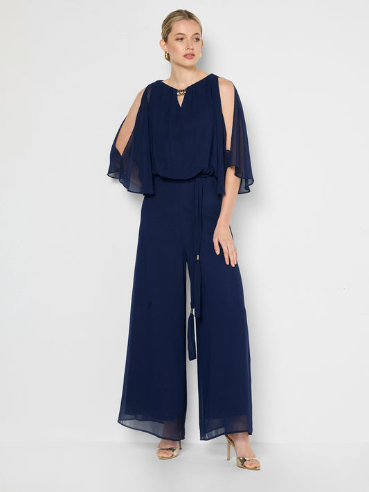 Carla Navy Georgette Jumpsuit