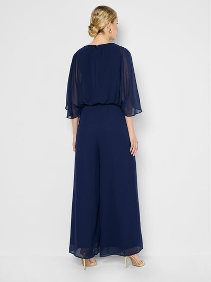 Carla Navy Georgette Jumpsuit