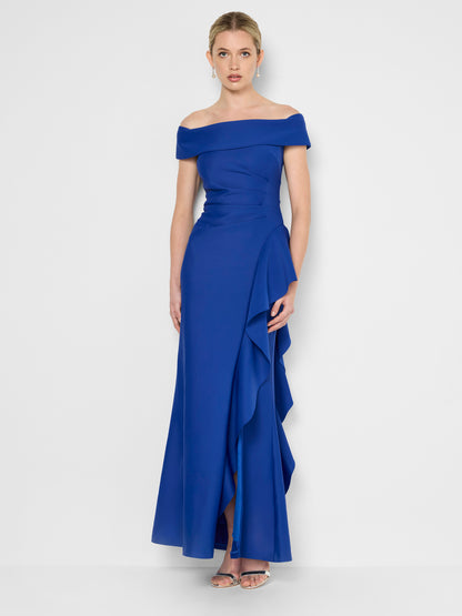 Carlina Sapphire Strapless Gown