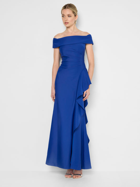 Carlina Sapphire Strapless Gown