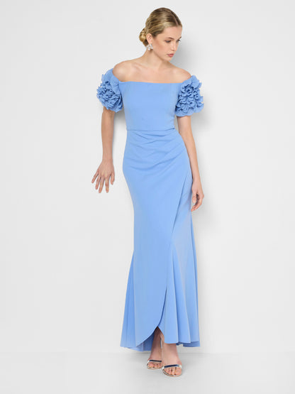 Diana Periwinkle Ruffle Sleeve Gown