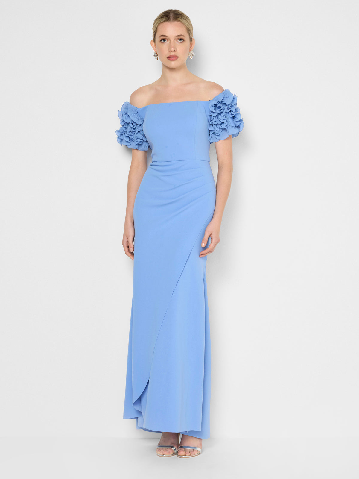 Diana Periwinkle Ruffle Sleeve Gown