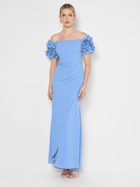 Diana Periwinkle Ruffle Sleeve Gown