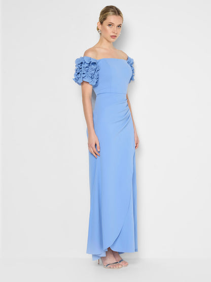 Diana Periwinkle Ruffle Sleeve Gown