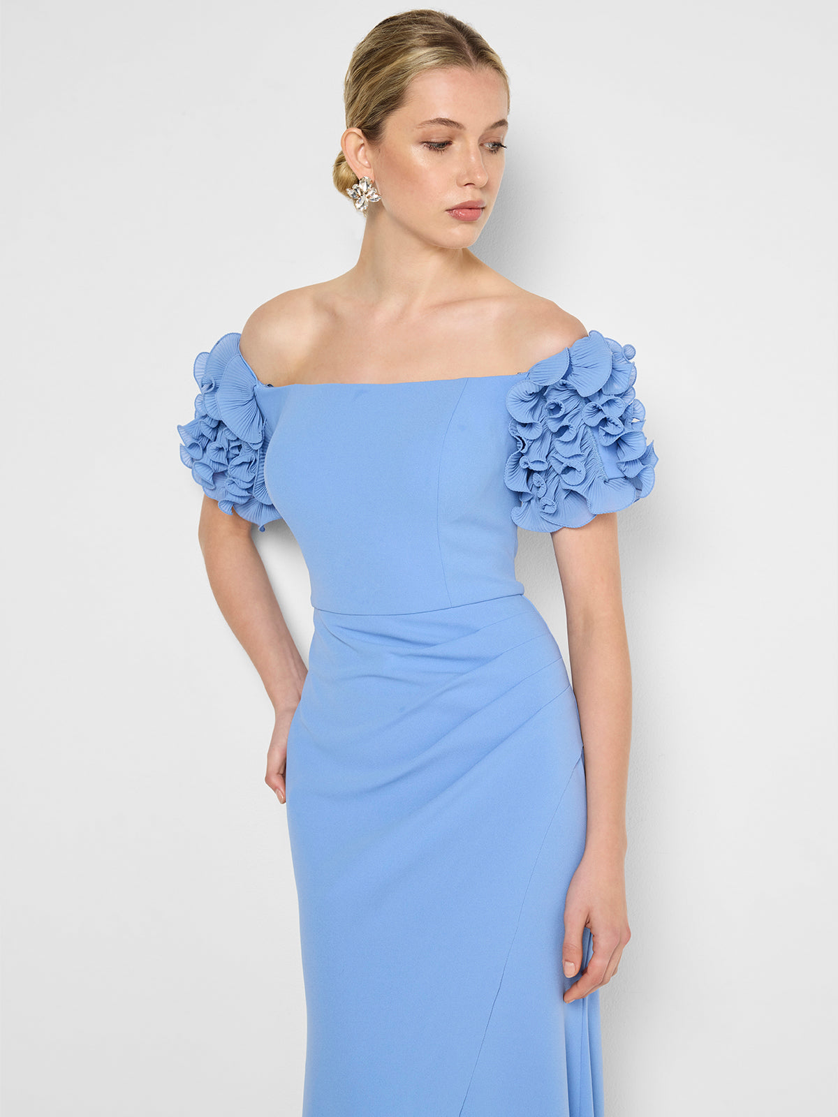 Diana Periwinkle Ruffle Sleeve Gown