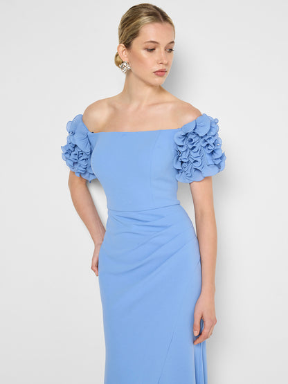 Diana Periwinkle Ruffle Sleeve Gown