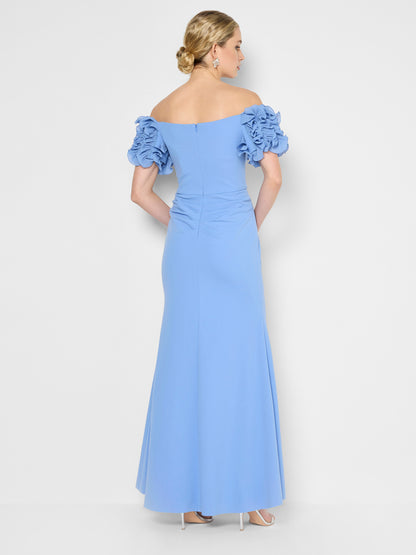 Diana Periwinkle Ruffle Sleeve Gown