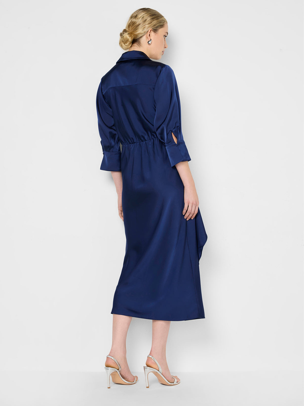 Gia Navy Satin Dress