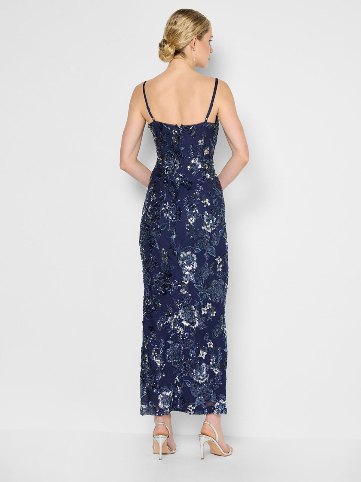 Harlow Navy & Silver Sequin Gown