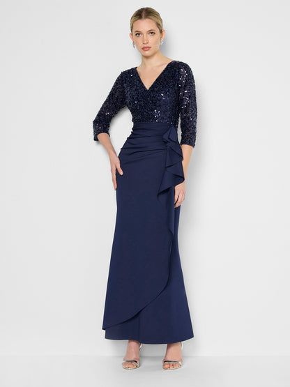 Jules Navy Sequin Gown