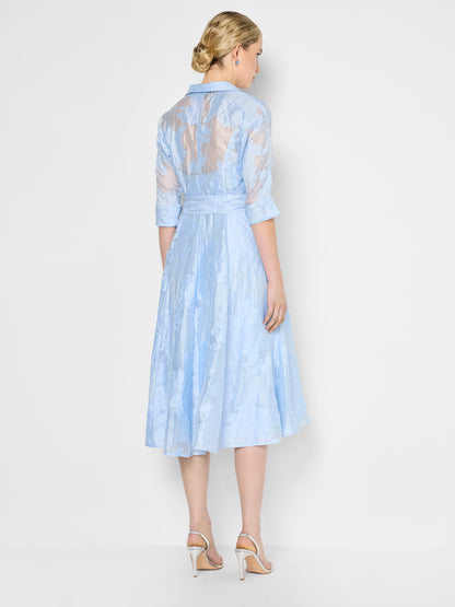 Maeve Sky Blue Jacquard Shirt Dress