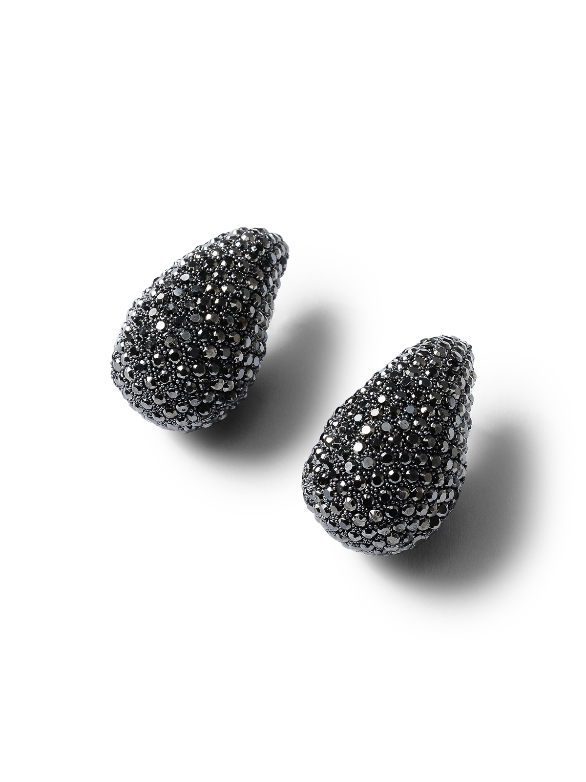 Alastair Gunmetal Crystal Tear Drop Earrings
