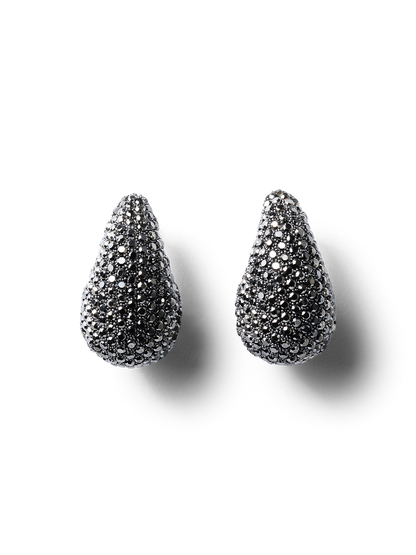 Alastair Gunmetal Crystal Tear Drop Earrings