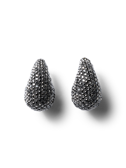 Alastair Gunmetal Crystal Tear Drop Earrings