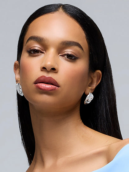 Ash Silver Brushed Earring