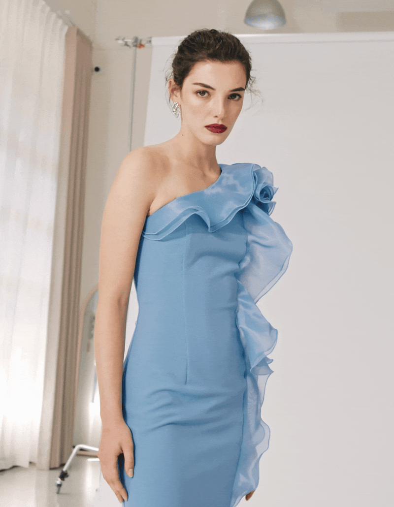 Adelyn Periwinkle Organza Gown
