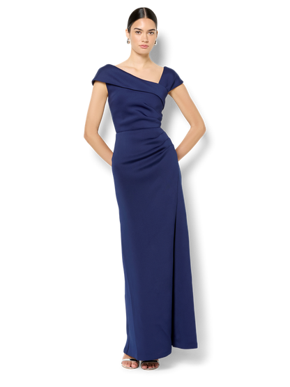 Aleena Navy Scuba Gown