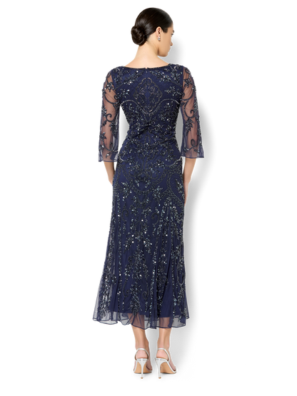Arianna Navy Hand Beaded Dress