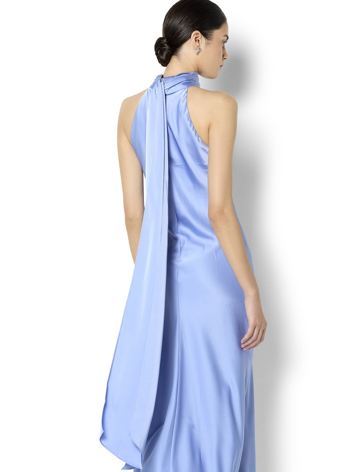 Azalea Periwinkle Satin Maxi Dress