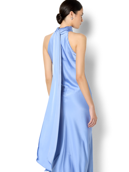 Azalea Periwinkle Satin Maxi Dress