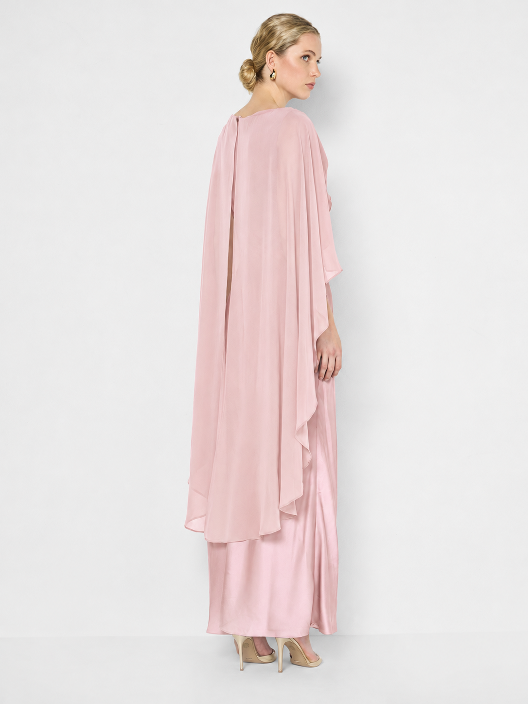 Brie Pink Overlay Satin Dress