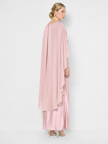 Brie Pink Overlay Satin Dress