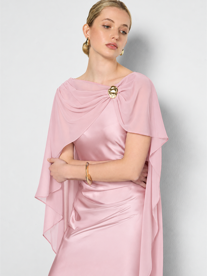 Brie Pink Overlay Satin Dress