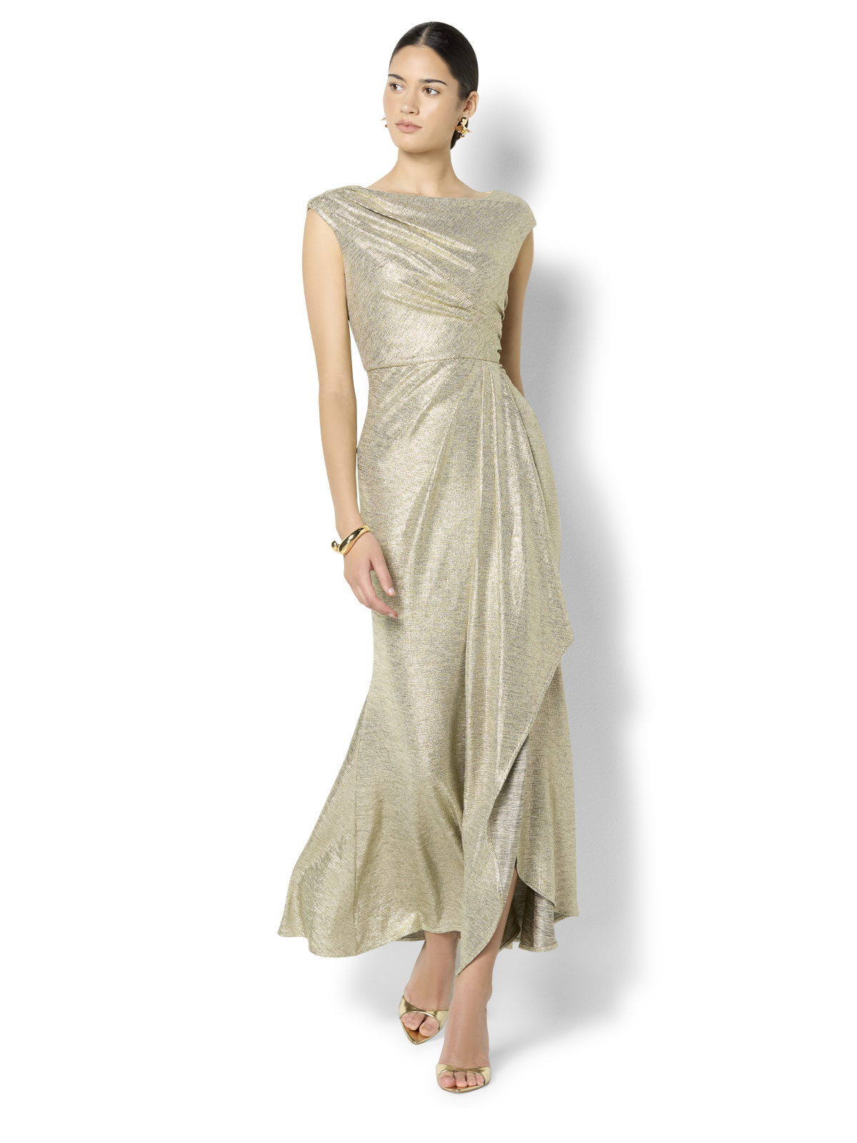 Beck Mink Metallic Maxi Dress