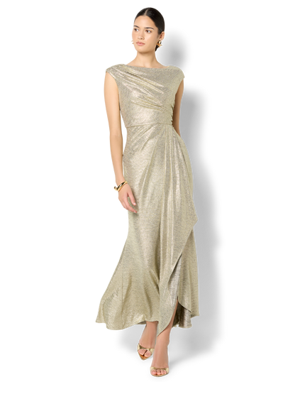 Beck Mink Metallic Maxi Dress
