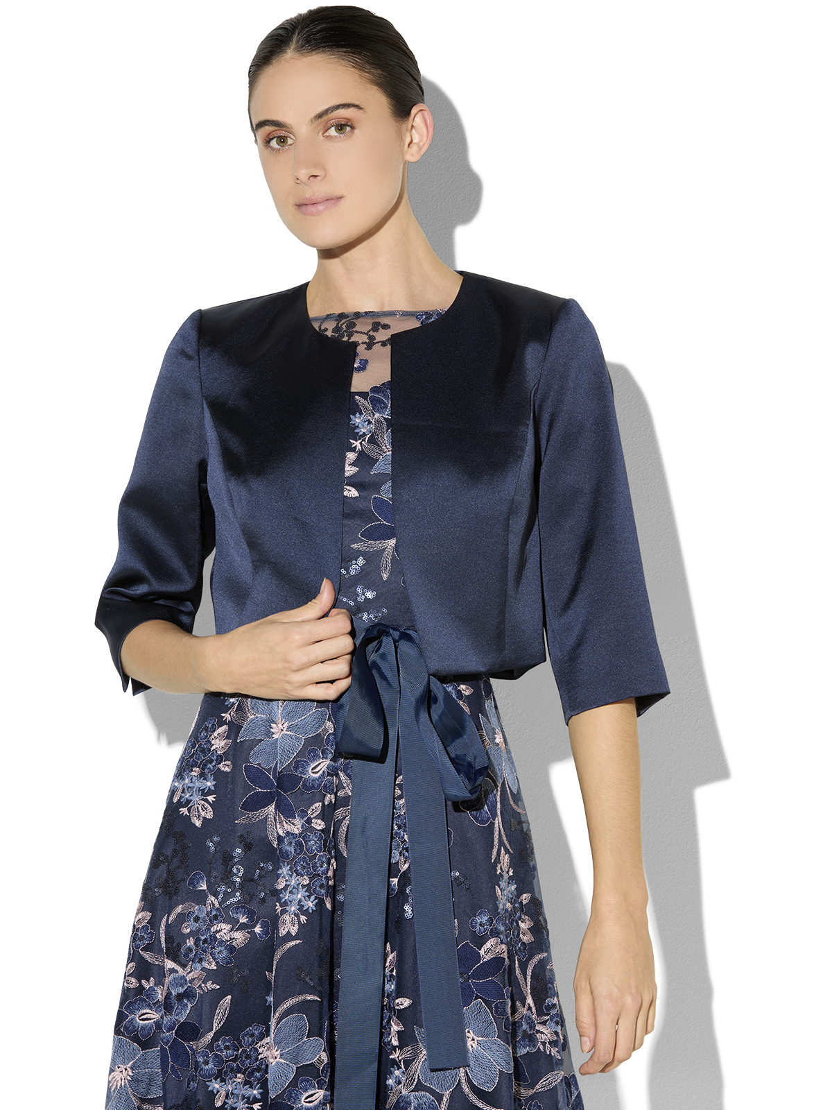 Carina Navy Bolero - Montique Clothing Carina Navy Bolero - Montique Clothing