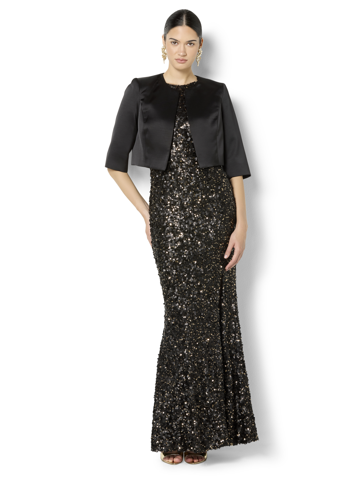 Carina Black Bolero - Montique Clothing Carina Black Bolero - Montique Clothing