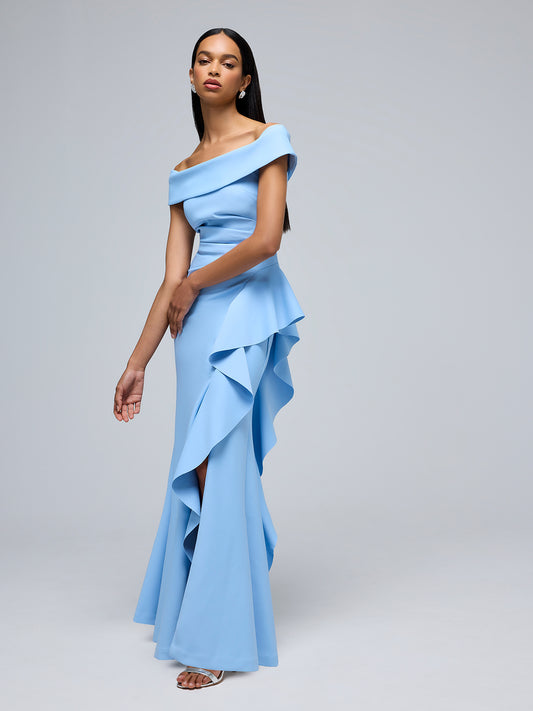 Carlina Sky Blue Strapless Gown