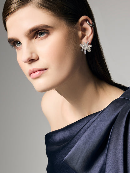 Connie Silver Crystal Earrings