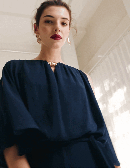 Carla Navy Georgette Jumpsuit
