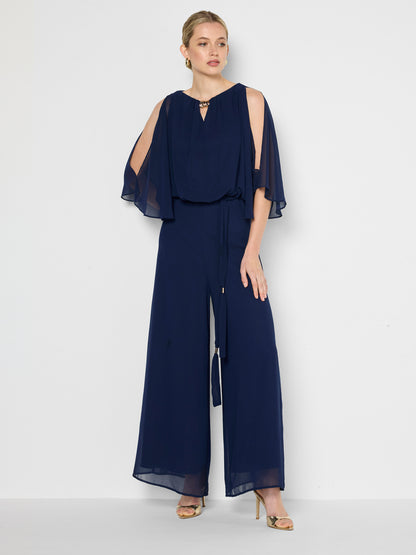 Carla Navy Georgette Jumpsuit