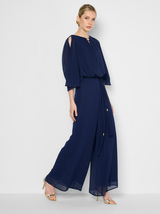 Carla Navy Georgette Jumpsuit