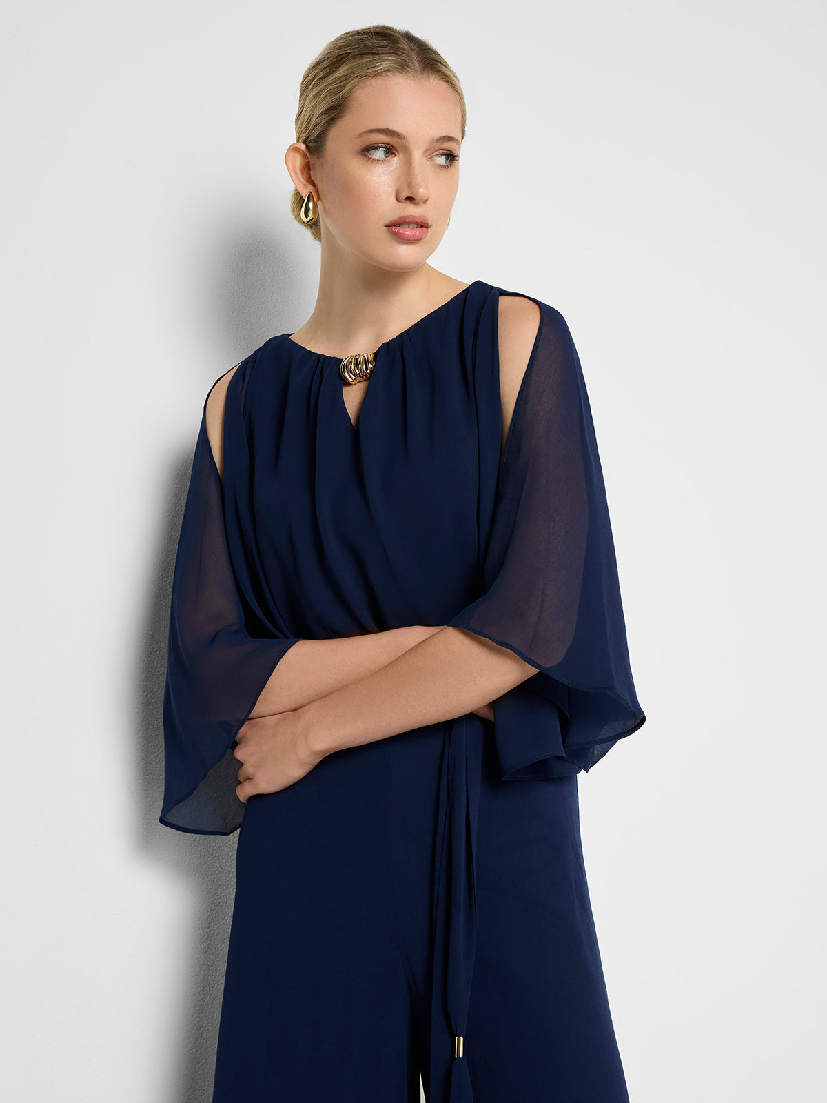 Carla Navy Georgette Jumpsuit