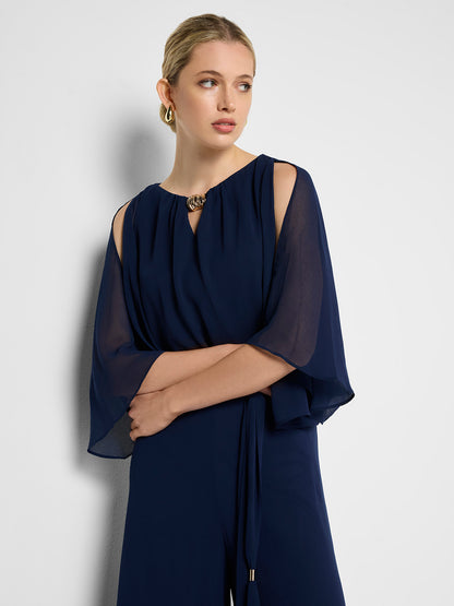 Carla Navy Georgette Jumpsuit